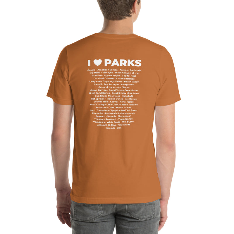 Love Natparks Spear with parks list Unisex Tee