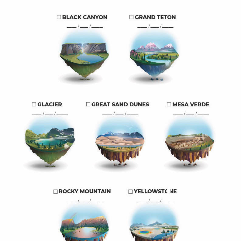 The Rockies National Parks Checklist 11"x17" Poster