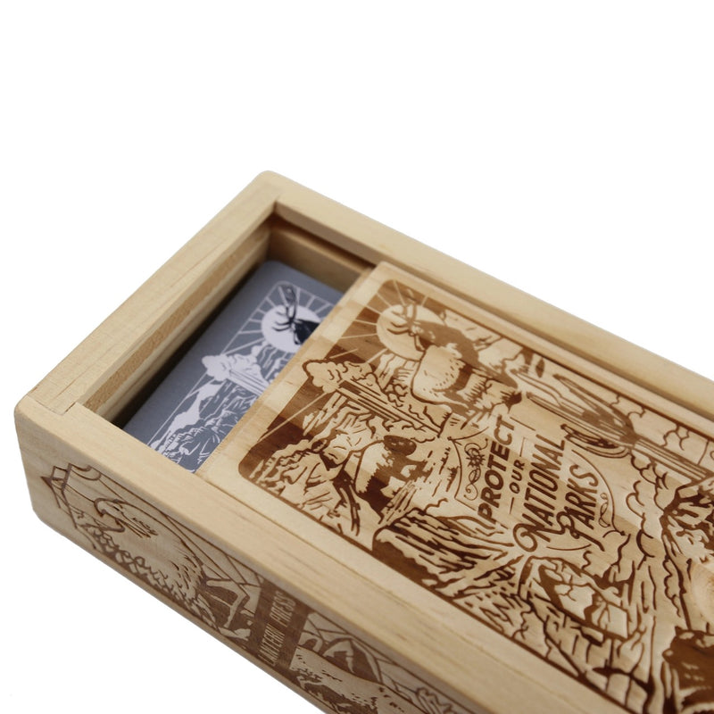 Protect our Parks Playing Cards - premium wooden box set