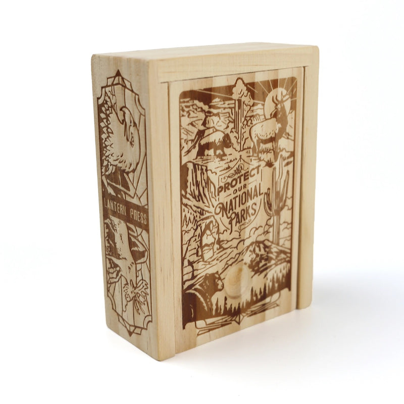 Protect our Parks Playing Cards - premium wooden box set