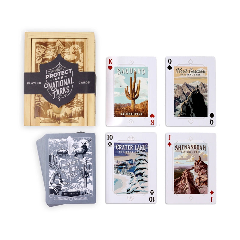 Protect our Parks Playing Cards - premium wooden box set